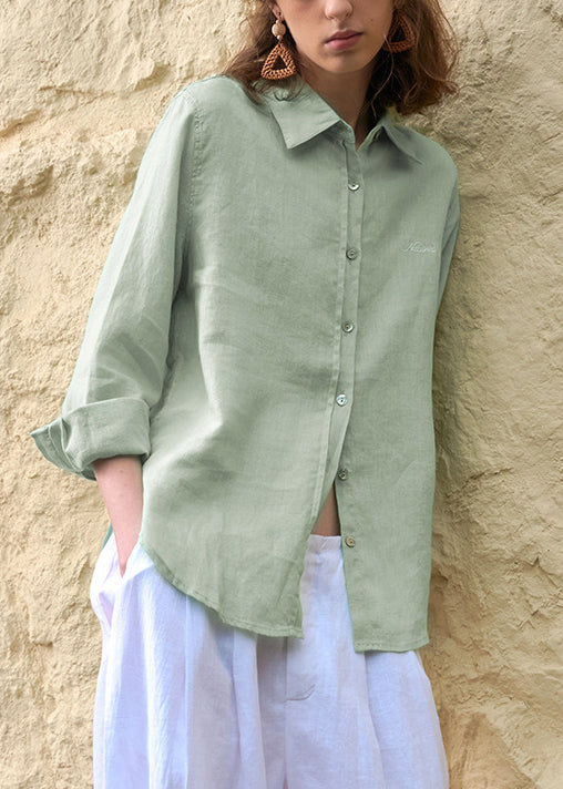 Italian White Peter Pan Collar Embroidered Cotton Blouses Summer