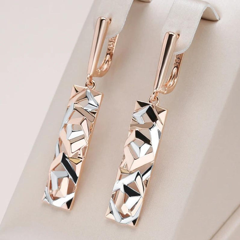 Rectangular Gold and Silver Earrings