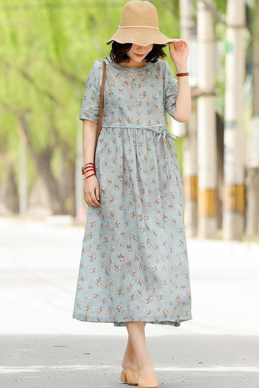 Summer Maxi Dresses Loose Linen Clothes