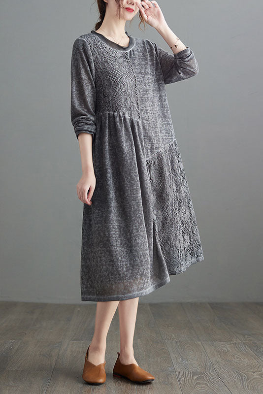 - Lace Panel Dress