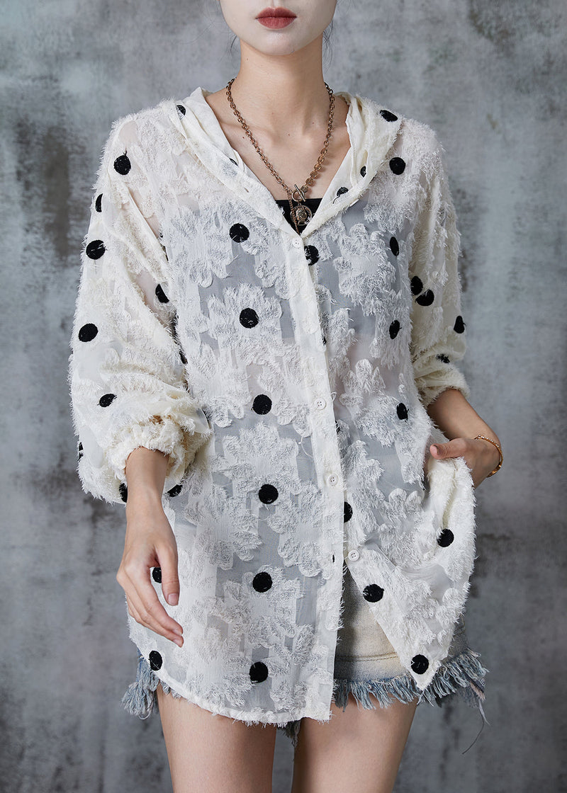 Apricot Tasseled Embroidered Spandex Hooded Jackets Fall