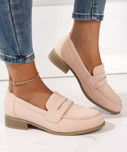 Pink Suede Cozy Flat Shoes for Loafer Shoes