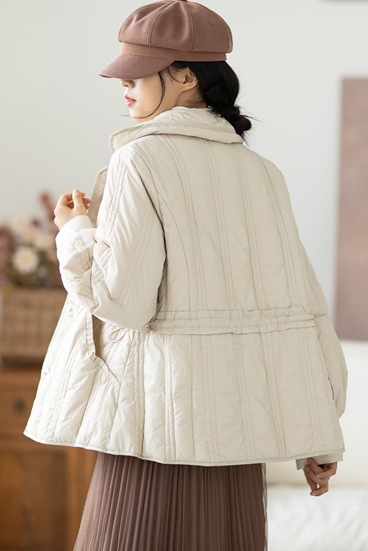 Winter Pure Color White Duck Down Jacket