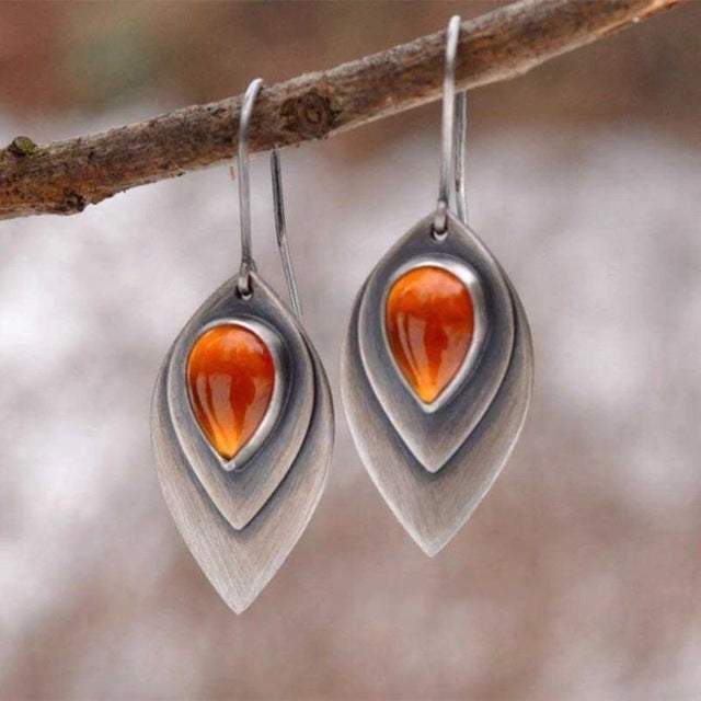 Orange Stone Earrings
