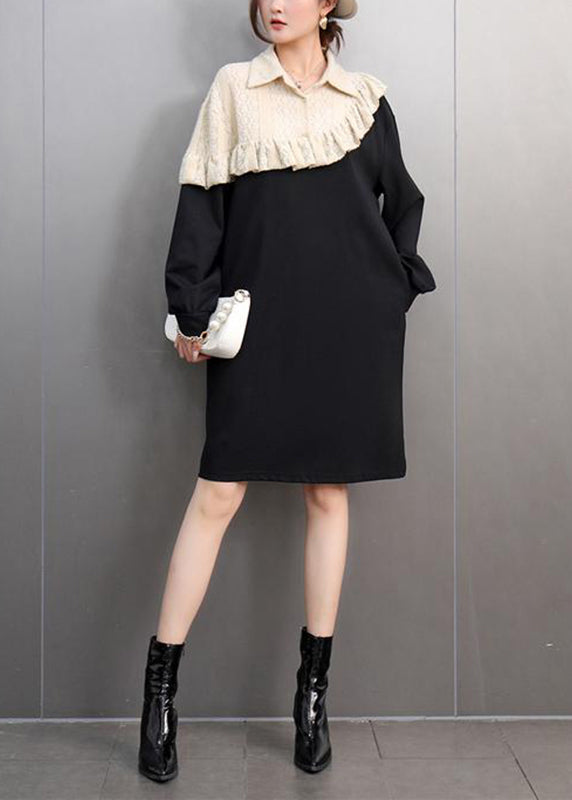 Colorblock Ruffled Patchwork Long Dress Spring