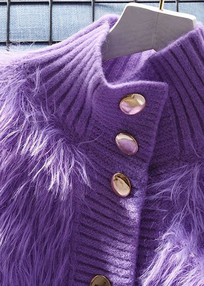 Imitation Mink Fleece Jacket High Neck Short Sweater