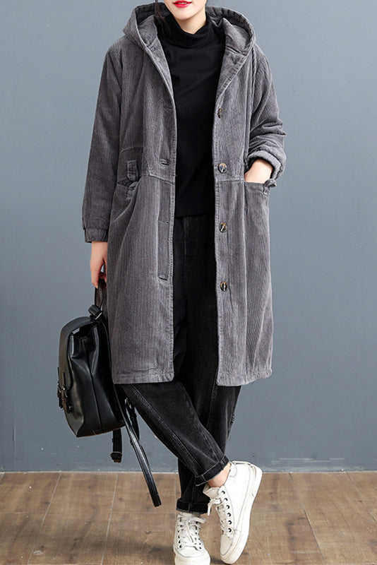 New Style Corduroy Cotton Jacket Loose Coat