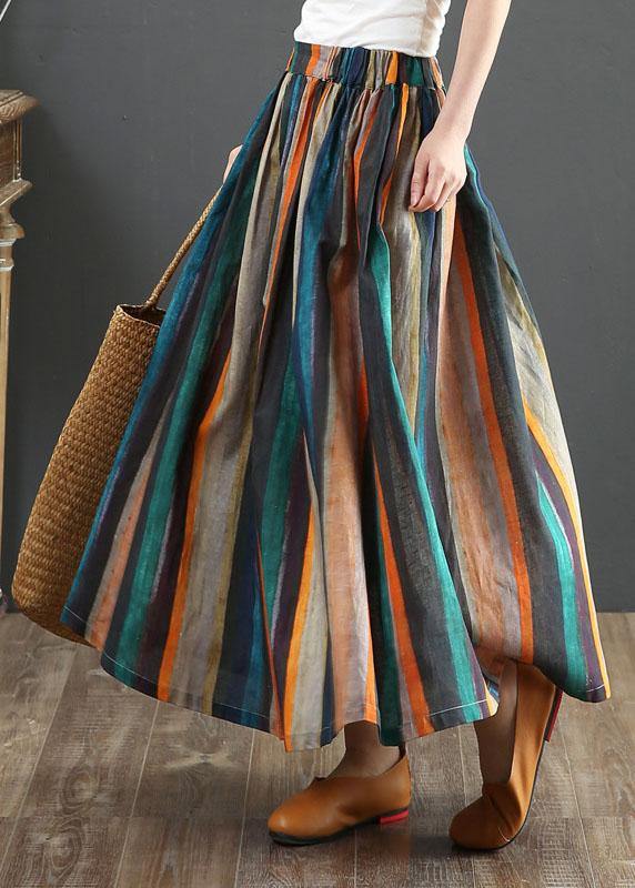 Striped a Line Gray Crane Skirts Linen