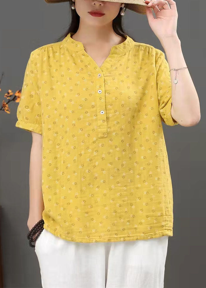 Limited Stock- Prints Single Breasted Cotton Linen Shirt