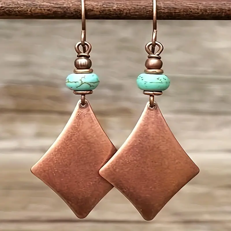 Brown & Blue Stone Earrings