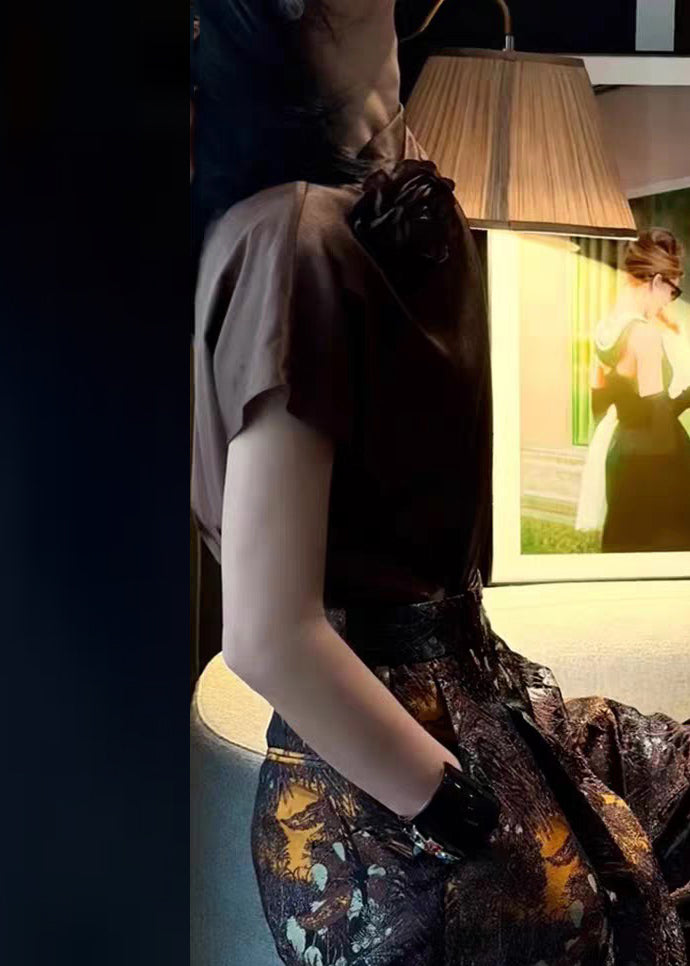 Brown Silk Shirts Summer