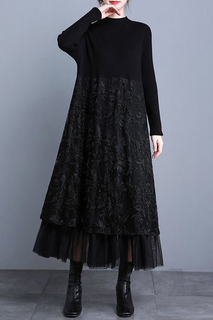 - Knitted Embroidered Dress