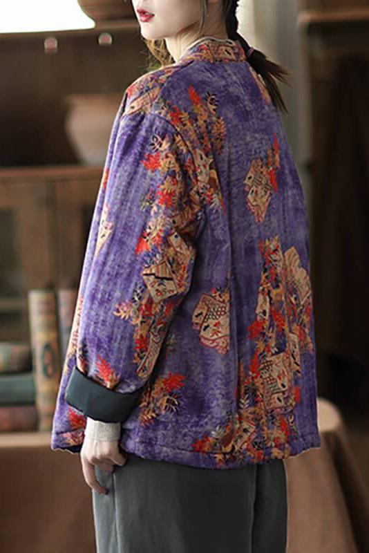 Limited Stock- Retro Thick Warm Print Cotton Coat