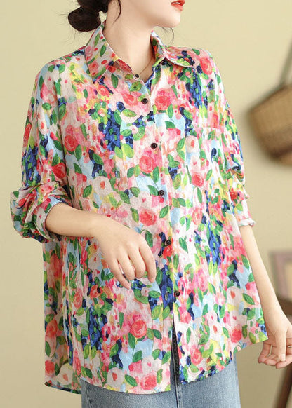 Peter Pan Collar Shirt Tops Long Sleeve