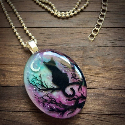 'the Starry Night' Cat Necklace