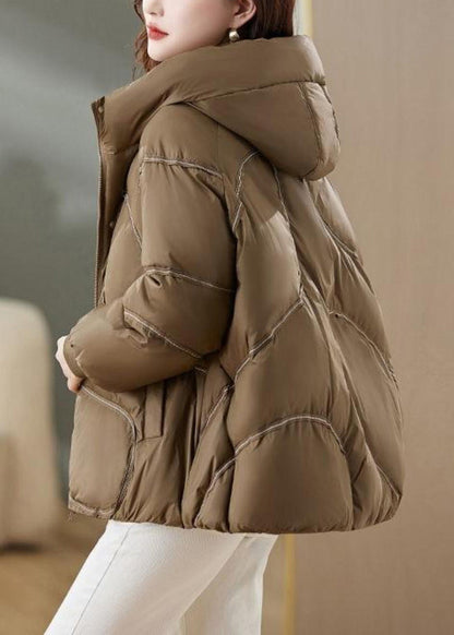 Brown Oversized Duck Down Down Coat Winter