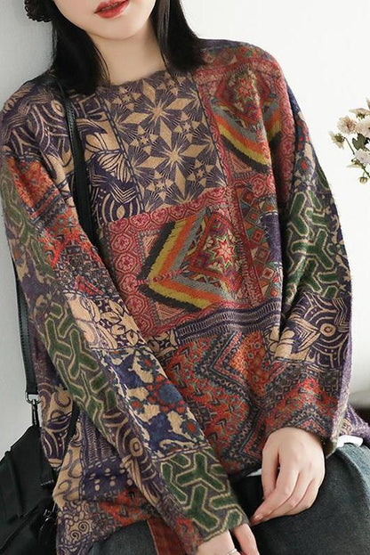 Colored Printed Soft Comfortable Warm Sweater