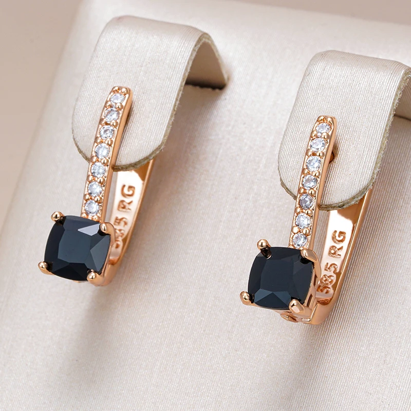 Black Square Earrings