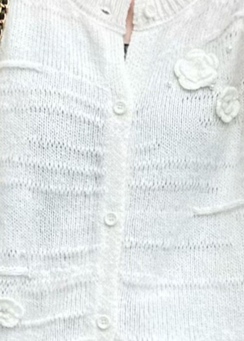 White O Neck Button Cozy Knit Coats Fall