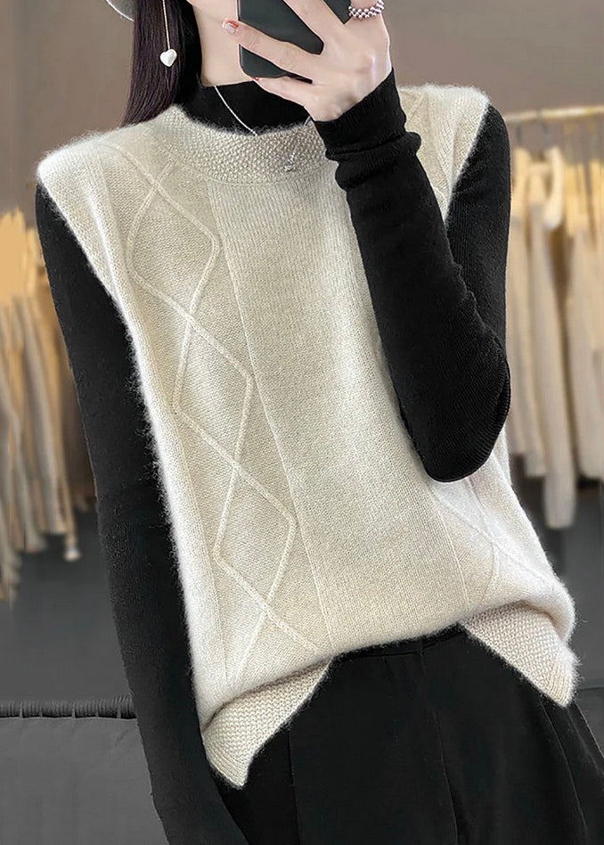 Beige O-neck Cozy Knit Vest Sleeveless