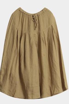 Khaki Linen Wide-leg Pants Summer Loose Trousers