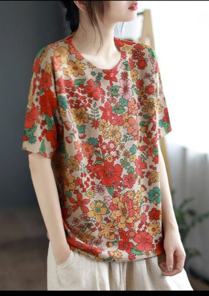 Stylish Print Cotton Summer Tops