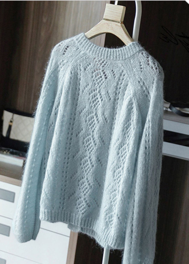 Sky Blue Oversized Chunky Knit Cardigan Spring