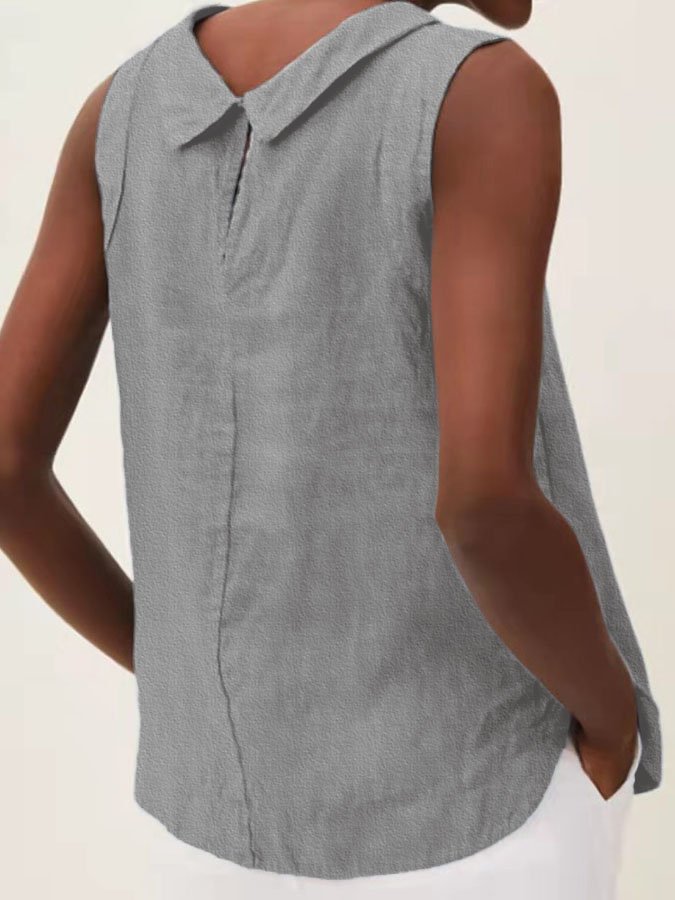 Color Cotton and Linen T-shirt