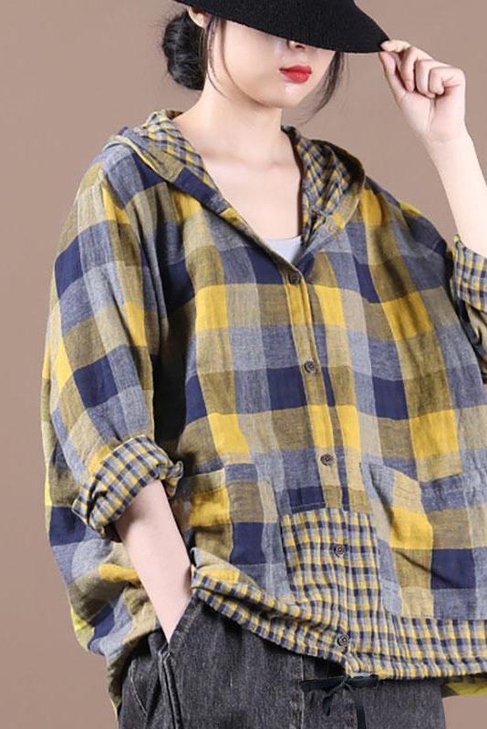 Limited Stock- Loose Stitching Drawstring Hooded Blouse