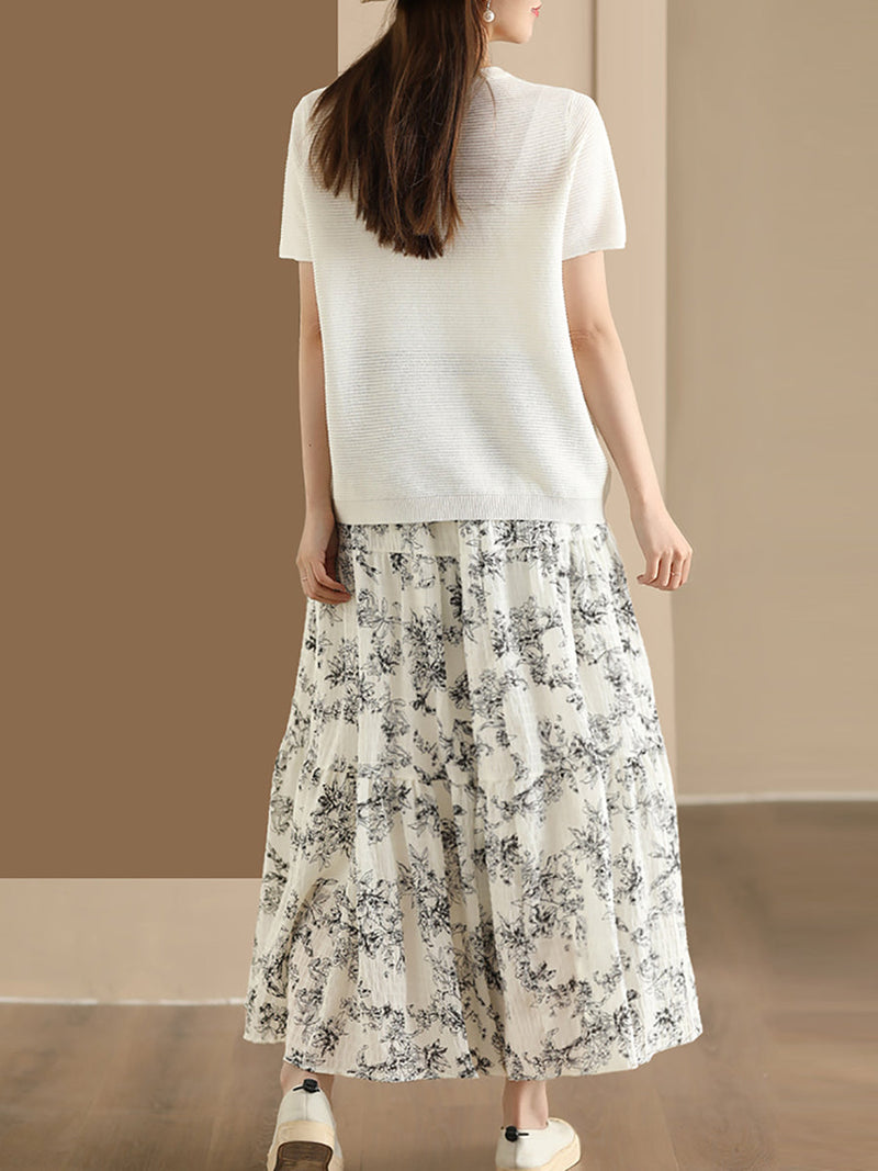 Summer Cotton Loose Skirt