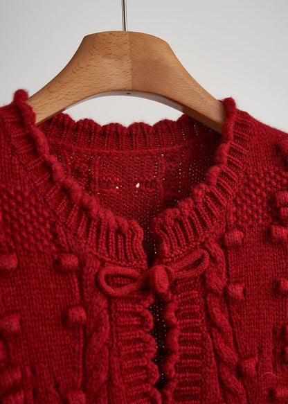Mulberry Chinese Button Knit Vest Tops Fall