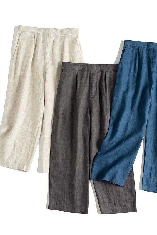 Loose Linen Pants Drawing Summer Trousers