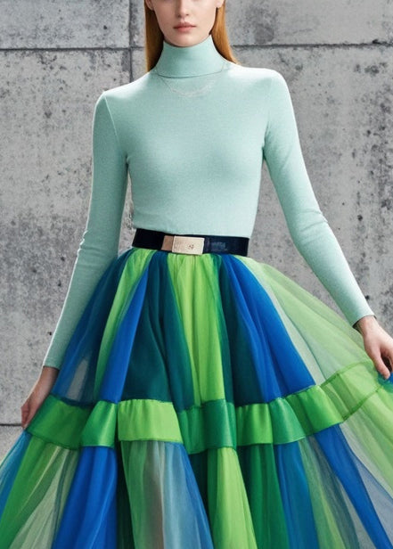 Multicolor Exra Large Hem Tulle Skirts Summer