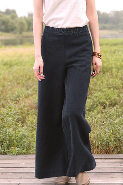 Loose Wide Leg Linen Long Pants