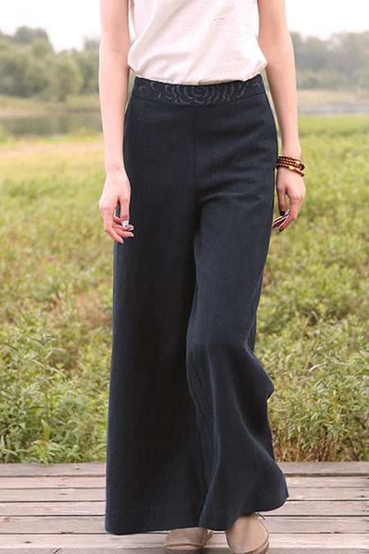 Loose Wide Leg Linen Long Pants