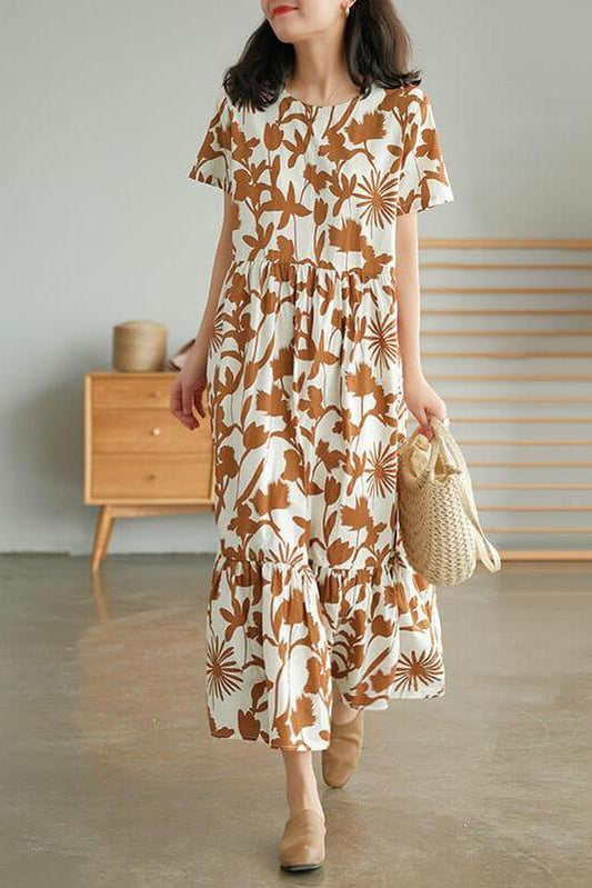 Limited Stock- 100% Cotton O-neck Dress