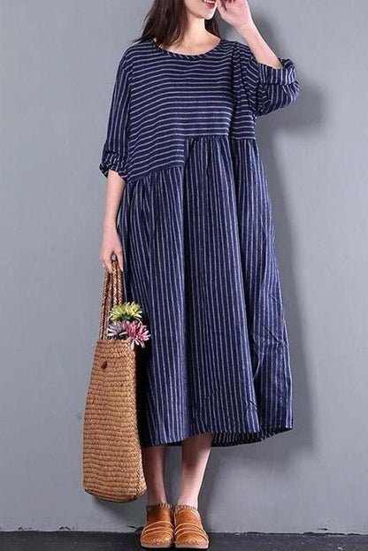 Limited Stock- Loose Stripe Long Sleeve Dress