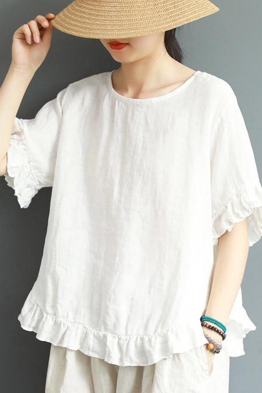 Loose Pure Color Button Down Shirt Summer Blouse