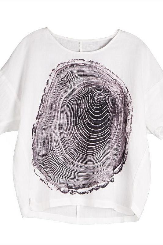 Summer Printing Loose T-shirt Tops