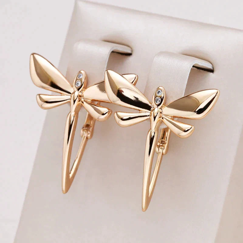 Gold Dragonfly Earrings