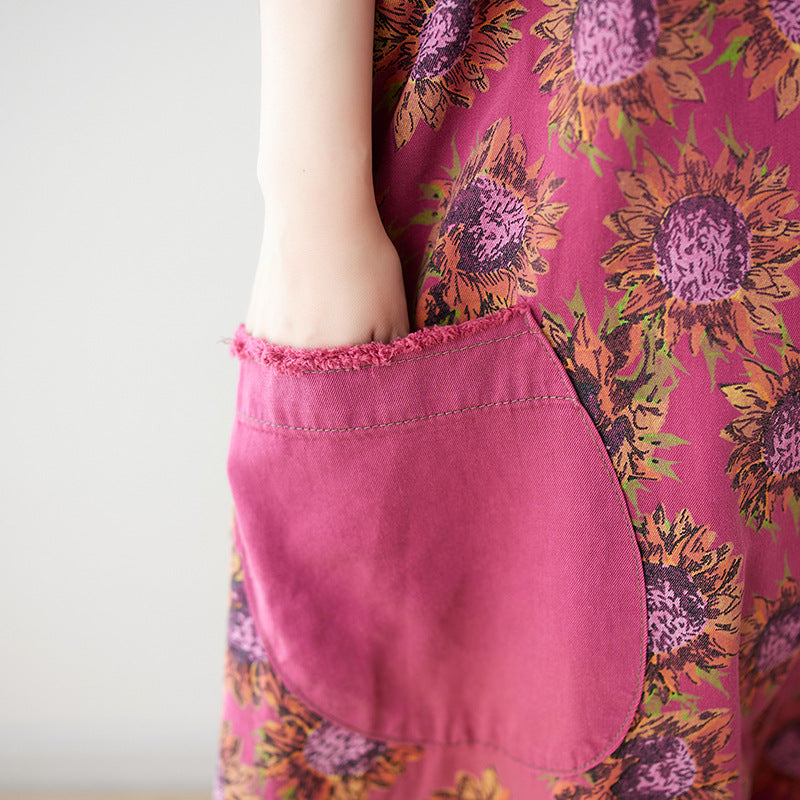 Summer Artsy Spliced Loose Jumpsuits