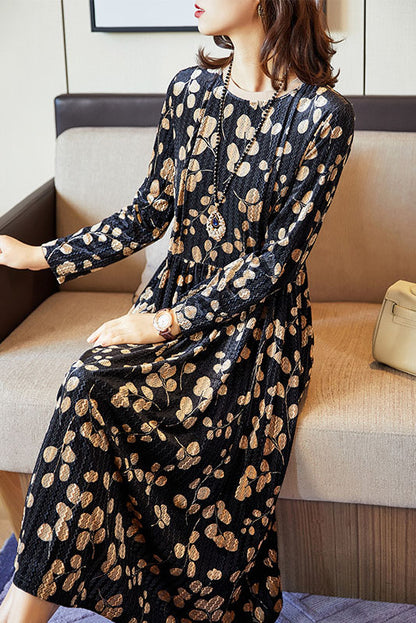 - Water Ripple Velvet Dress