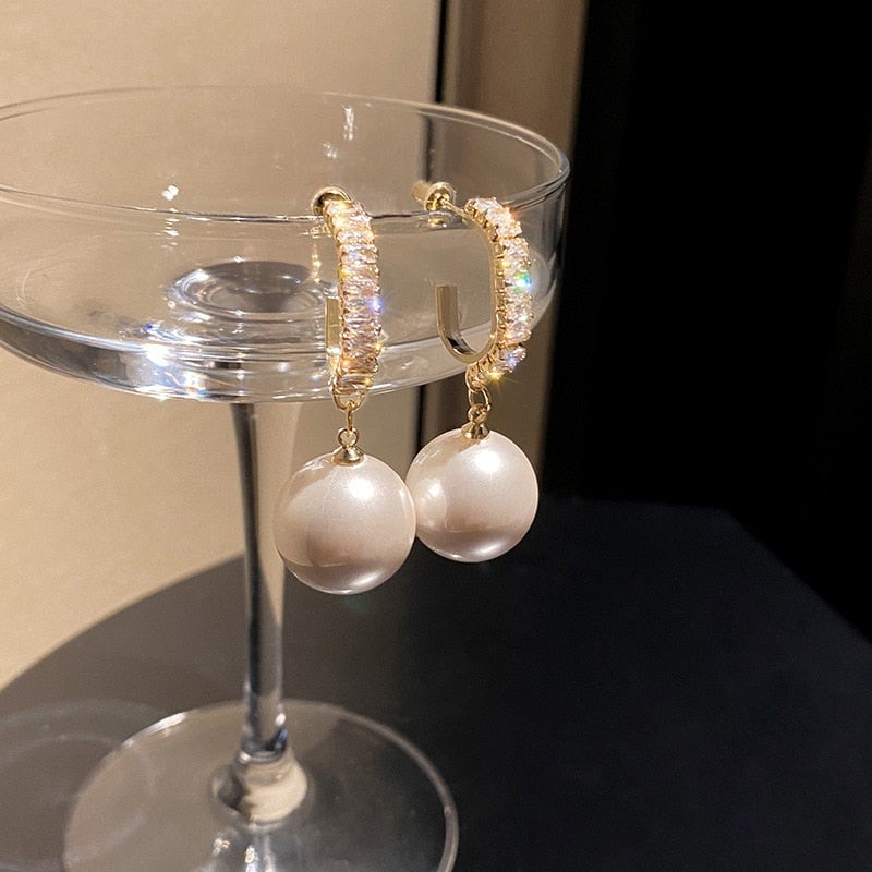 Pearl and Zirconia Earrings