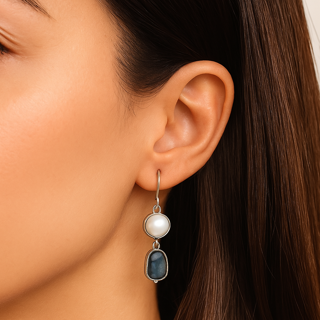 Natural Blue Stone Earrings
