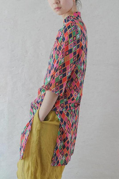 Geometric Split Hem Midi Dress