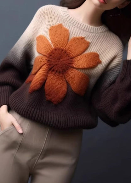 Gradient Color Cozy Knit Pullover Sweaters Winter