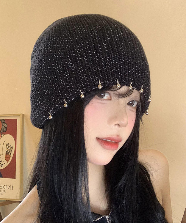 Black Nail Bead Versatile Knit Bonnie Hat