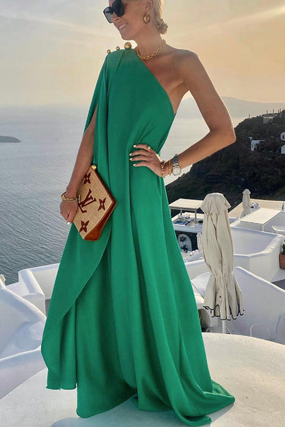 Alyse One Shoulder A-line Party Maxi Dress