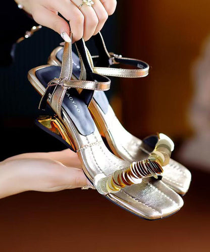 Silver Wedge Sandals Black Faux Leather Peep Toe
