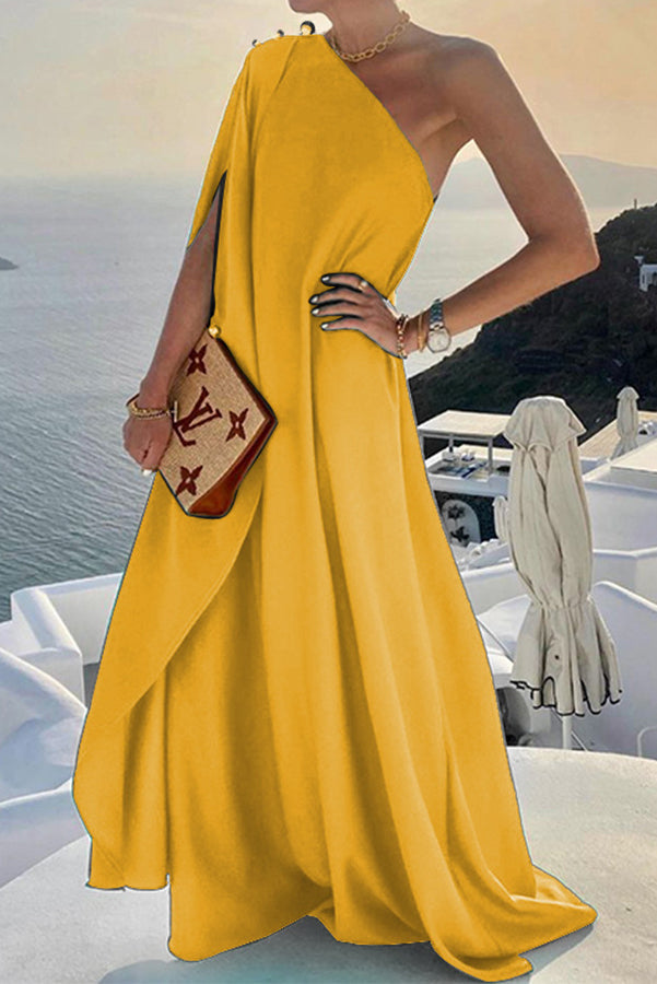 Alyse One Shoulder A-line Party Maxi Dress